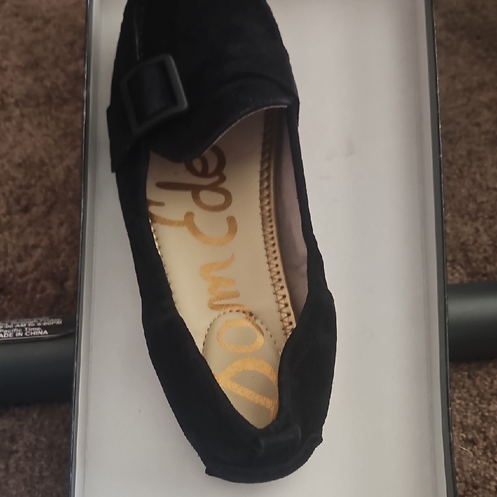 Sam Edelman Black Flats with Buckle